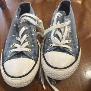 Converse Kids Sneakers in Blue with White Dots